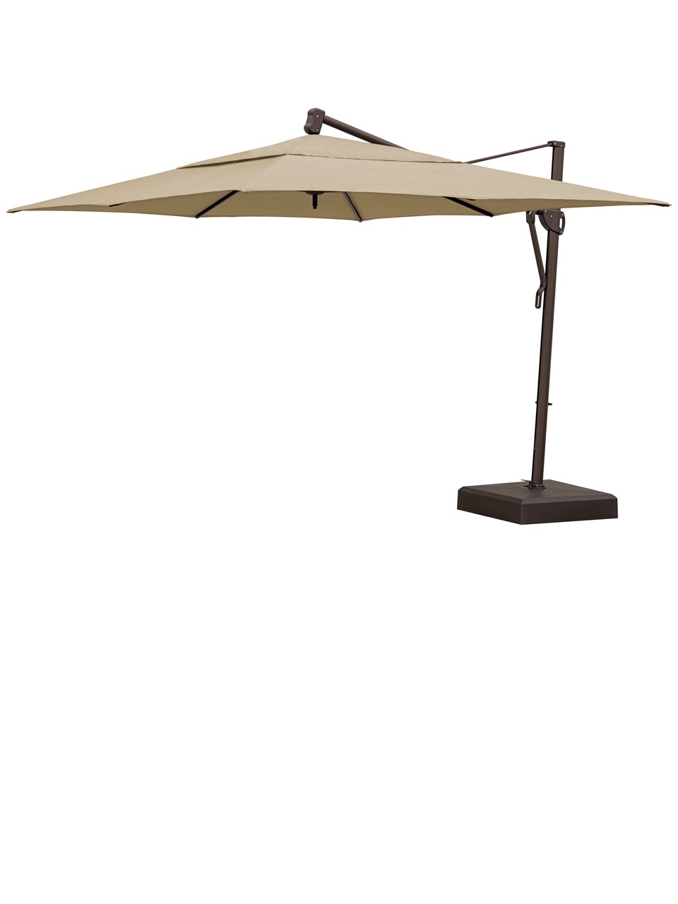 Living Room Treasure Garden 10 Ft X 13 Ft Canvas Heather Beige Aluminum Cantilever Umbrella