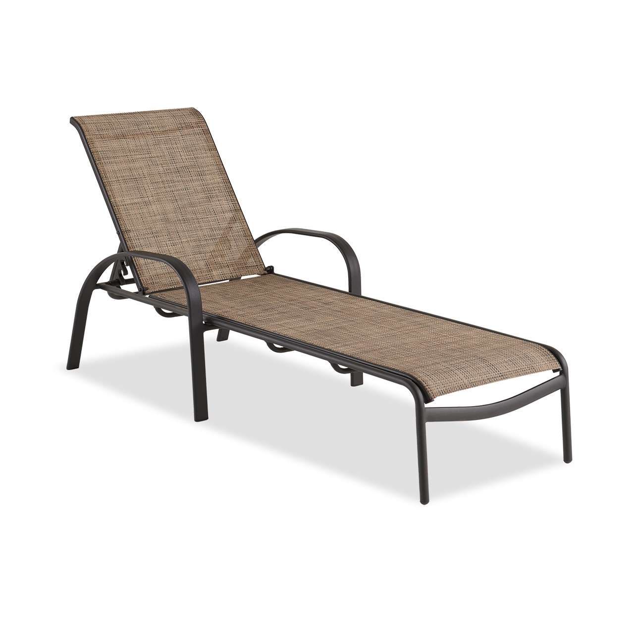 Outdoor/Patio Cape Coral Java Aluminum and Desert Wicker Sling Chaise