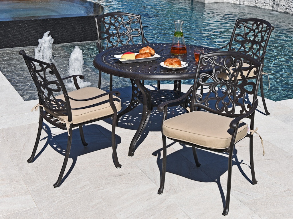 Living Room Carlisle Aged Bronze Cast Aluminum 5 Pc Dining Set With 48 In Dining Table 7667611