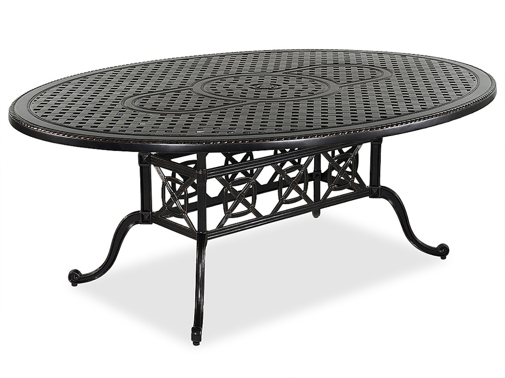 Outdoor Patio Florence Midnight Gold Cast Aluminum 80 X 60 In Dining Table 3420140 Fortunoff