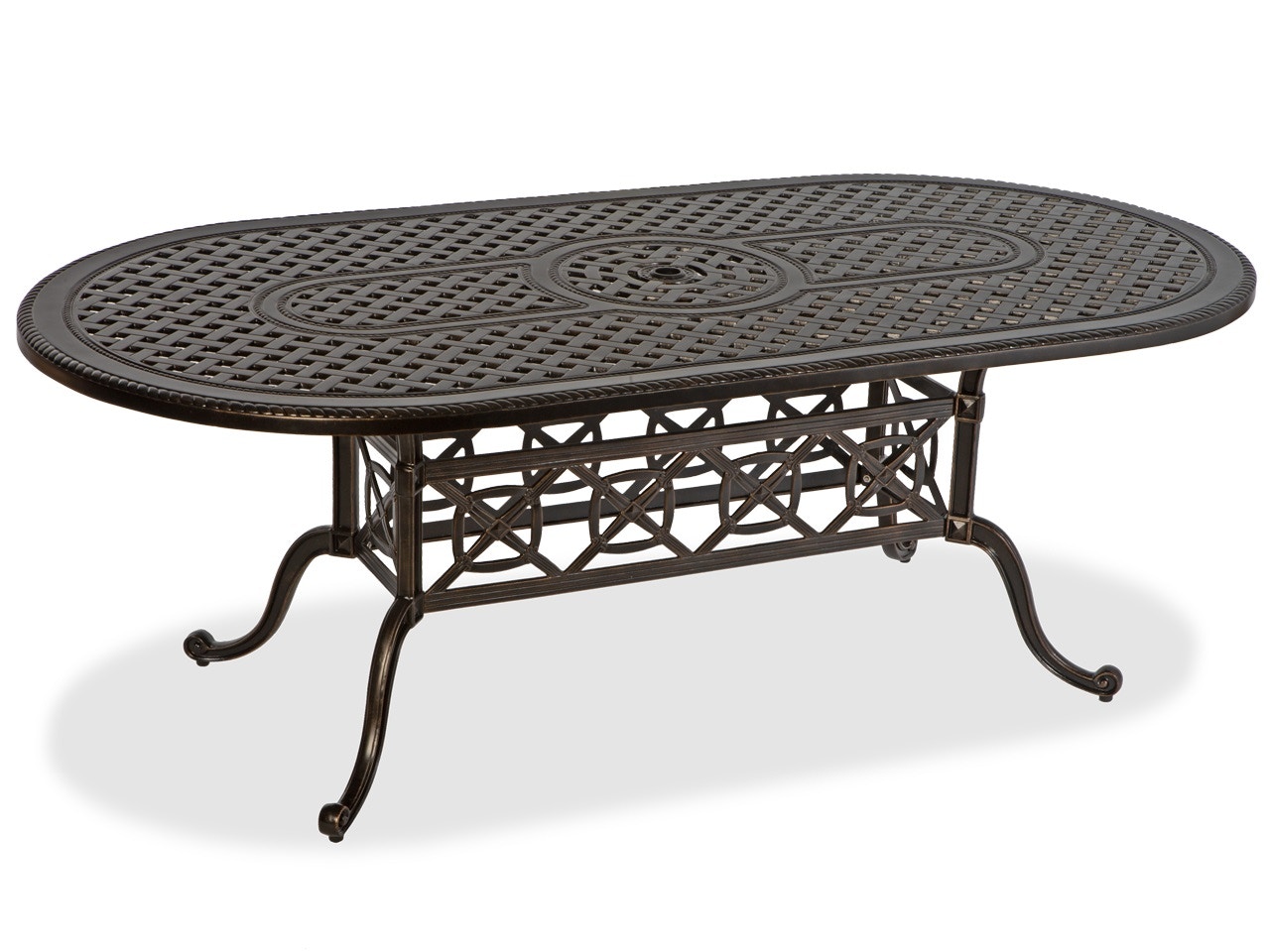 Outdoor Patio Florence Dining Midnight Gold Cast Aluminum 86 X 42 In Dining Table 3420137