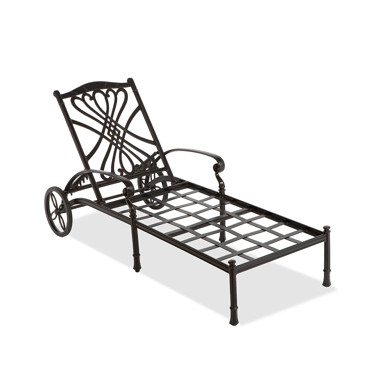 Outdoor Patio Melrose Midnight Gold Cast Aluminum Chaise Lounge