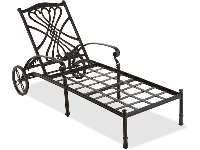 Outdoor Patio Melrose Midnight Gold Cast Aluminum Chaise Lounge