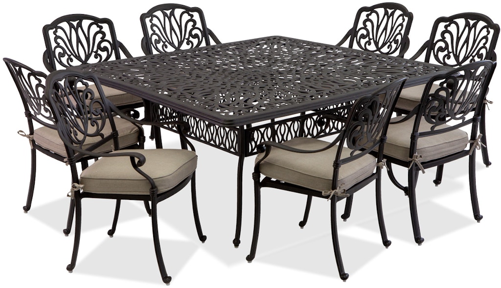 Cadiz Aged Bronze Cast Aluminum 9 Pc Dining Set With 64 In Table
