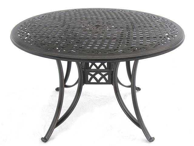 Outdoor Patio Desert Bronze 48 Round Cast Aluminum Table 3844088 Fortunoff Backyard Store