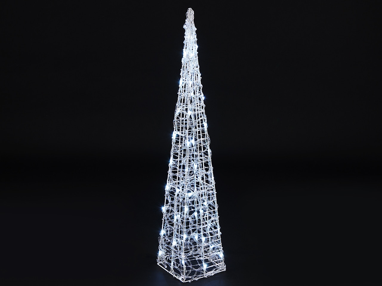 35 In Flashing Lights Pyramid Acrylic Christmas Decor Piece Led Cool White 50 Lights 7720639