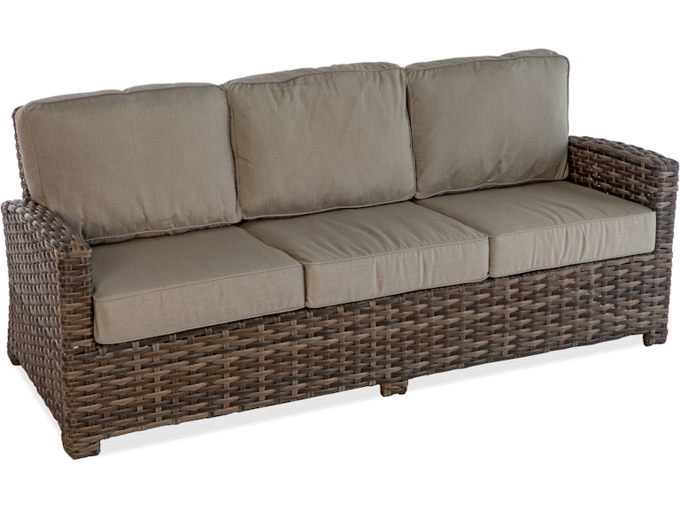 Contempo Weathered Teak Aluminum And Outdoor Wicker Sofa Contempo Weathered Teak Aluminum And Outdoor Wicker Sofa