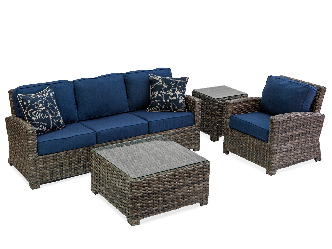 Outdoor Patio Contempo Weathered Teak Aluminum And Outdoor Wicker