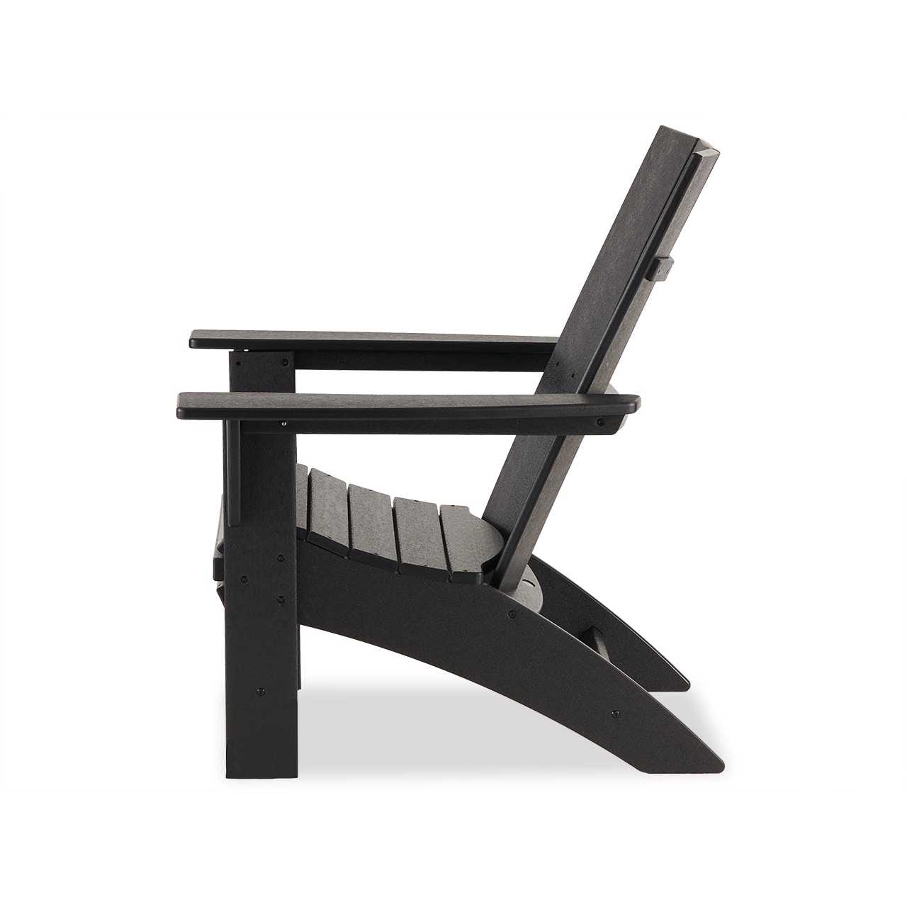 Outdoor/Patio Polywood Black Polymer Modern Adirondack Chair 8104348