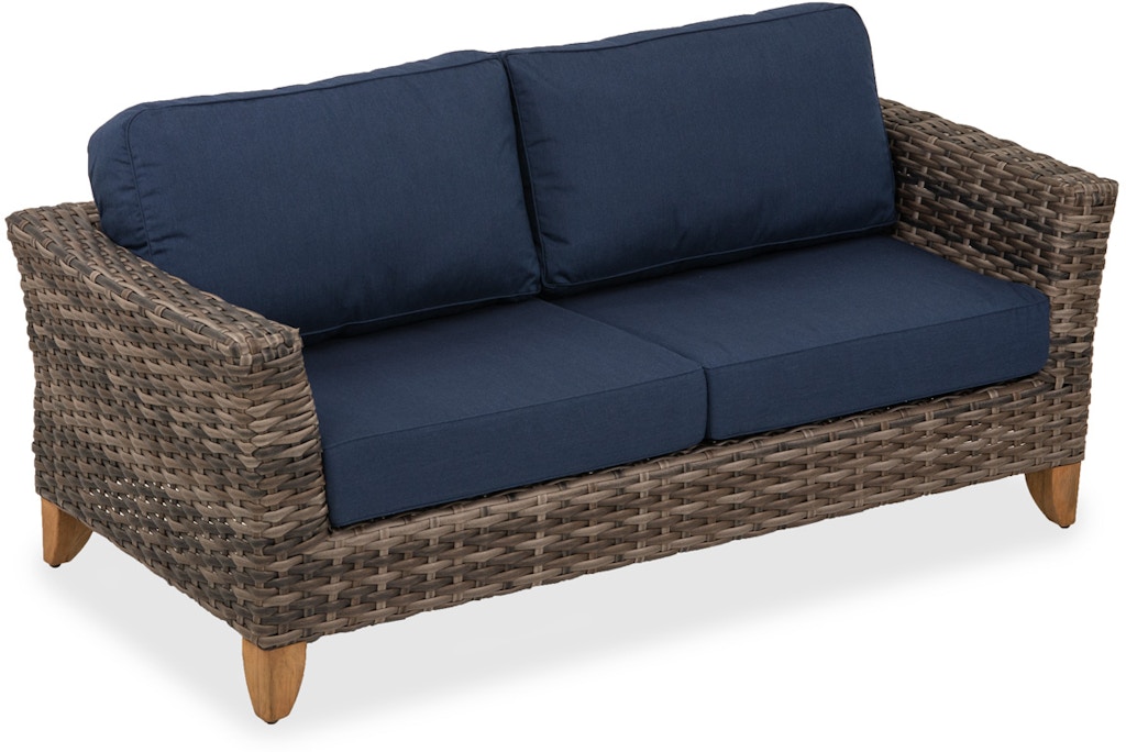 Mandalay Husk Aluminum And Outdoor Wicker Cushion Sofa