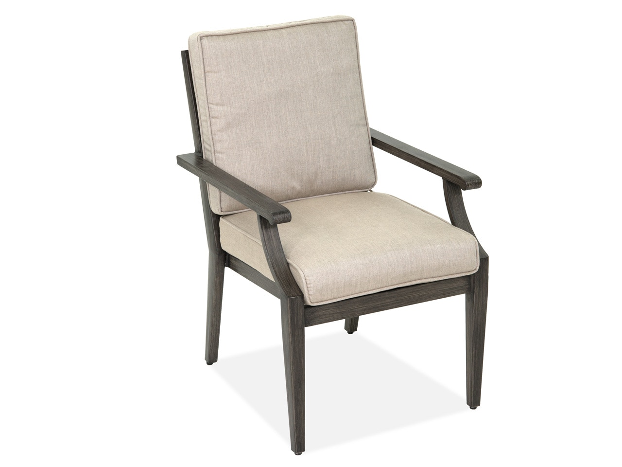 Living Room Monaco Weathered Teak Aluminum 7 Pc Cast Ash Cushion Dining Set With 84 X 44 In Table