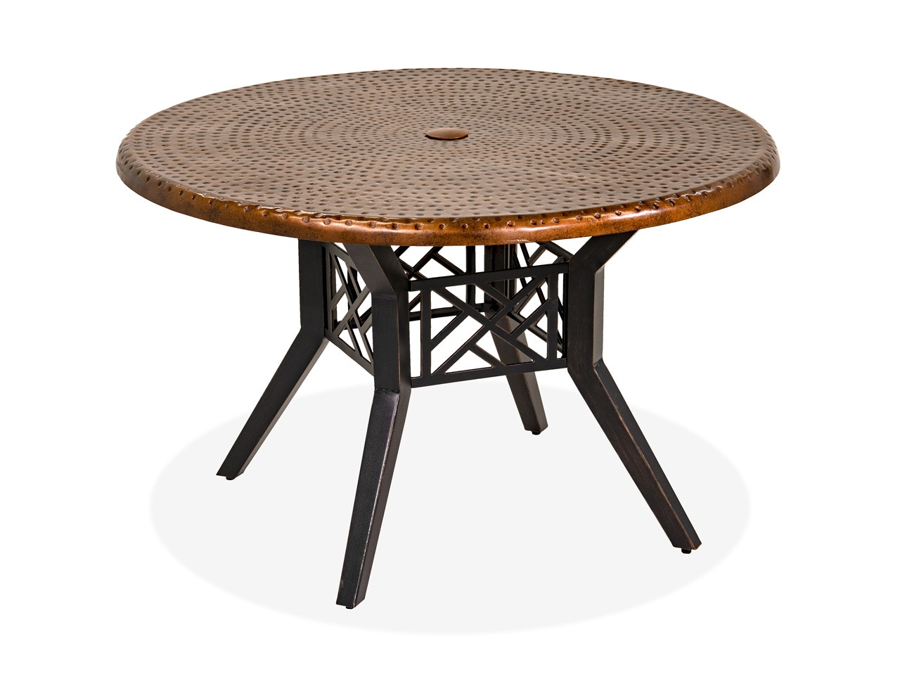 Outdoor/Patio Essex Brushed Bronze Aluminum 46 in. Copper Hammered Top