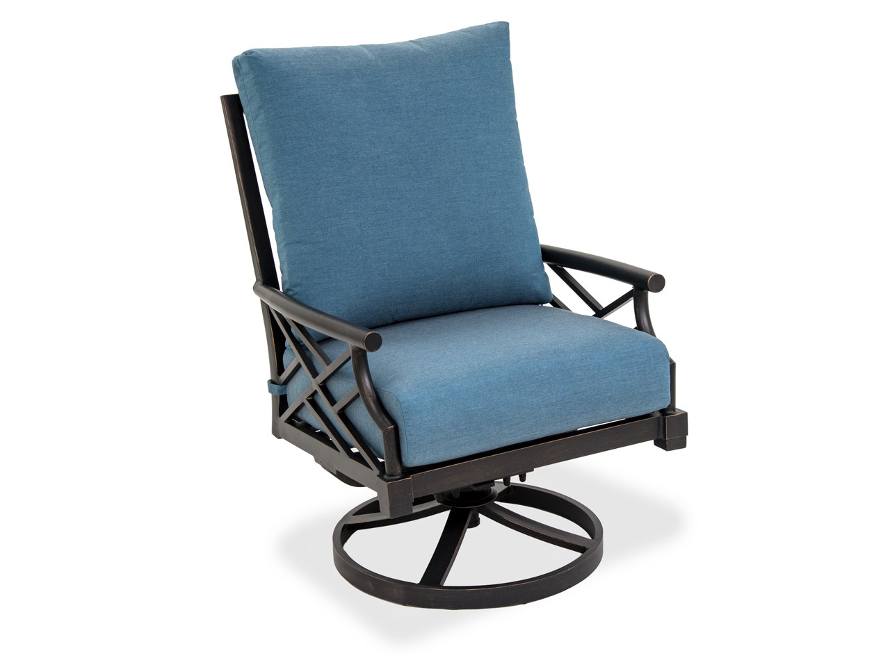 Outdoor Patio Essex Brushed Bronze Aluminum Cushion Swivel Rocker