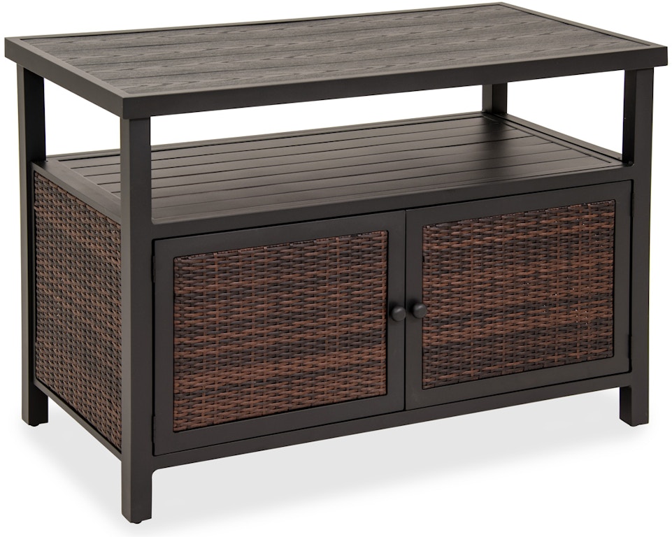 Outdoor Wicker Table With Storage : Narrow outdoor side table with