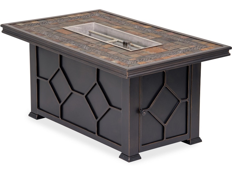 Black Gold Cast Aluminum 52 X 32 In Red Slate Top Lp Fire Pit Coffee Table