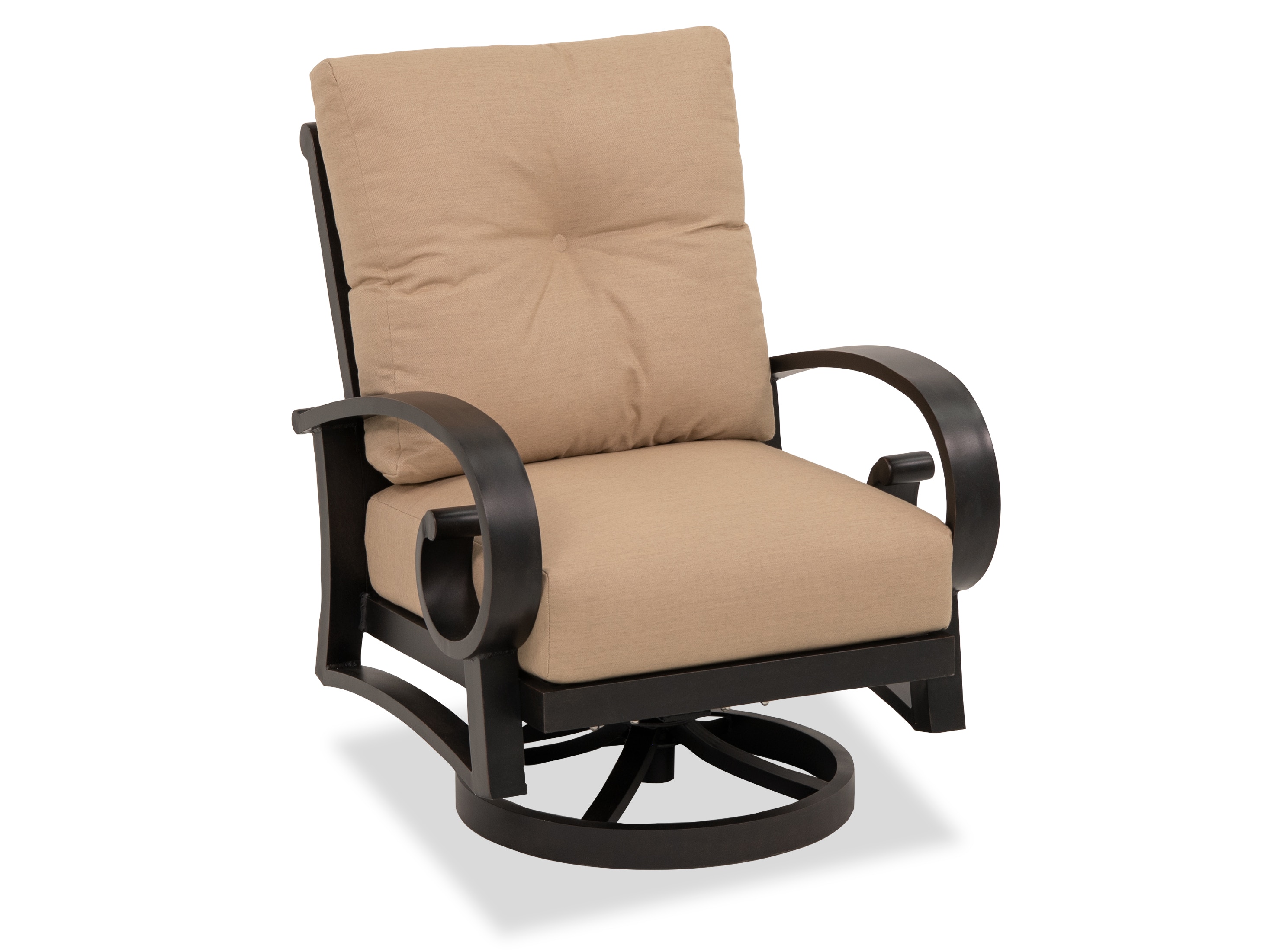 Outdoor Patio Solstice Aged Bronze Aluminum Flagship Stone Cushion