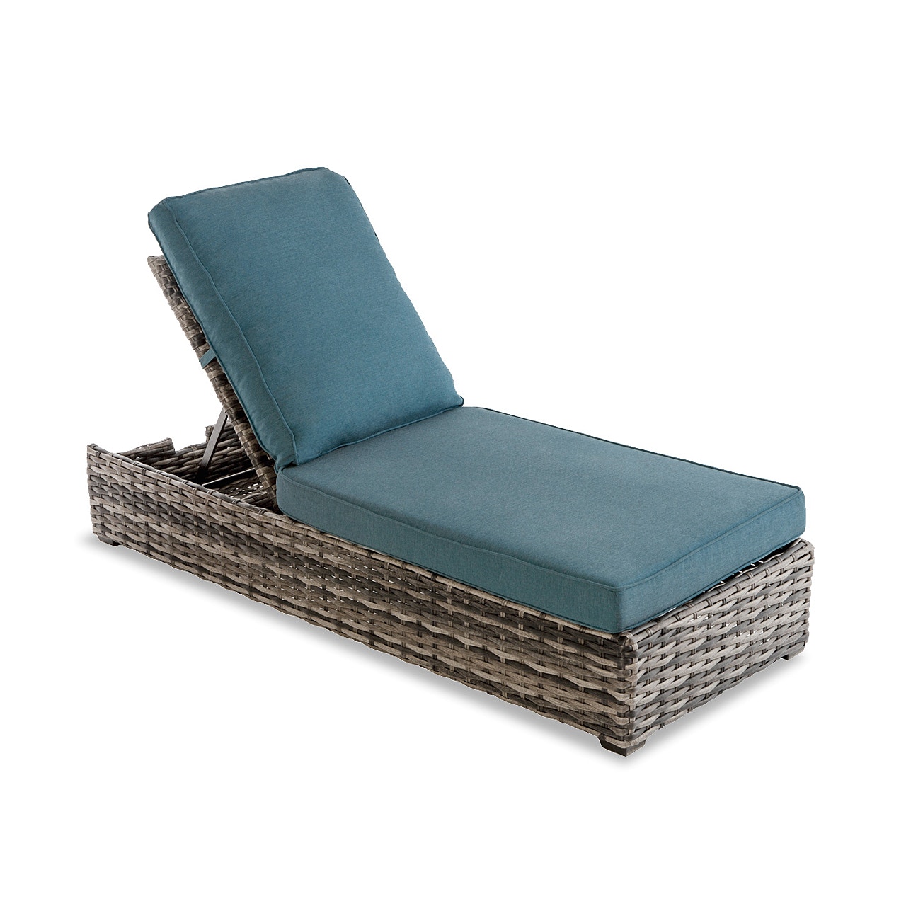 Outdoor Patio Tangiers Canola Seed Outdoor Wicker And Cast Lagoon Cushion Chaise Lounge 7011067
