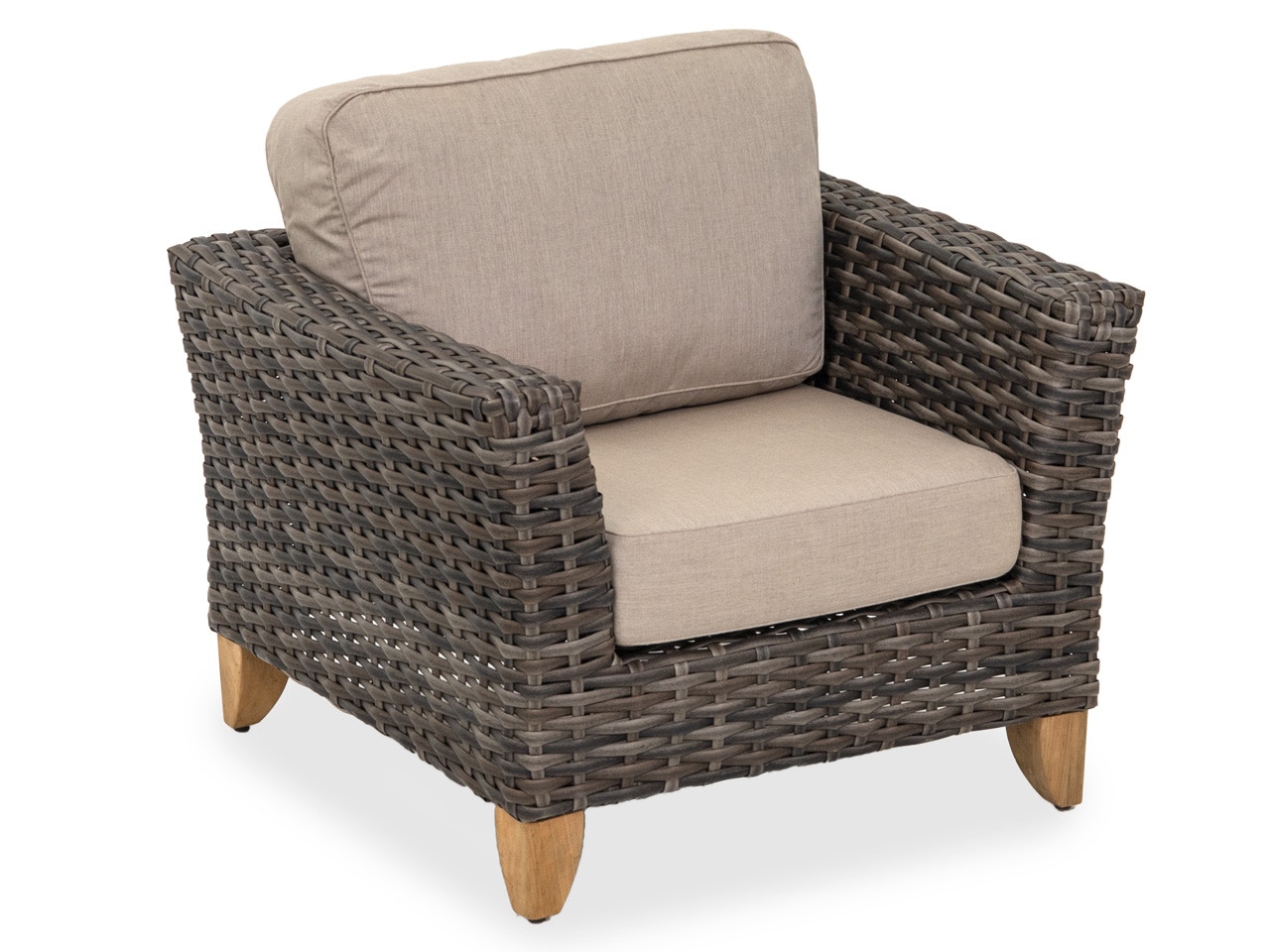 Outdoor Patio Mandalay Husk Outdoor Wicker And Cast Ash Cushion Club Chair 6963463 Fortunoff