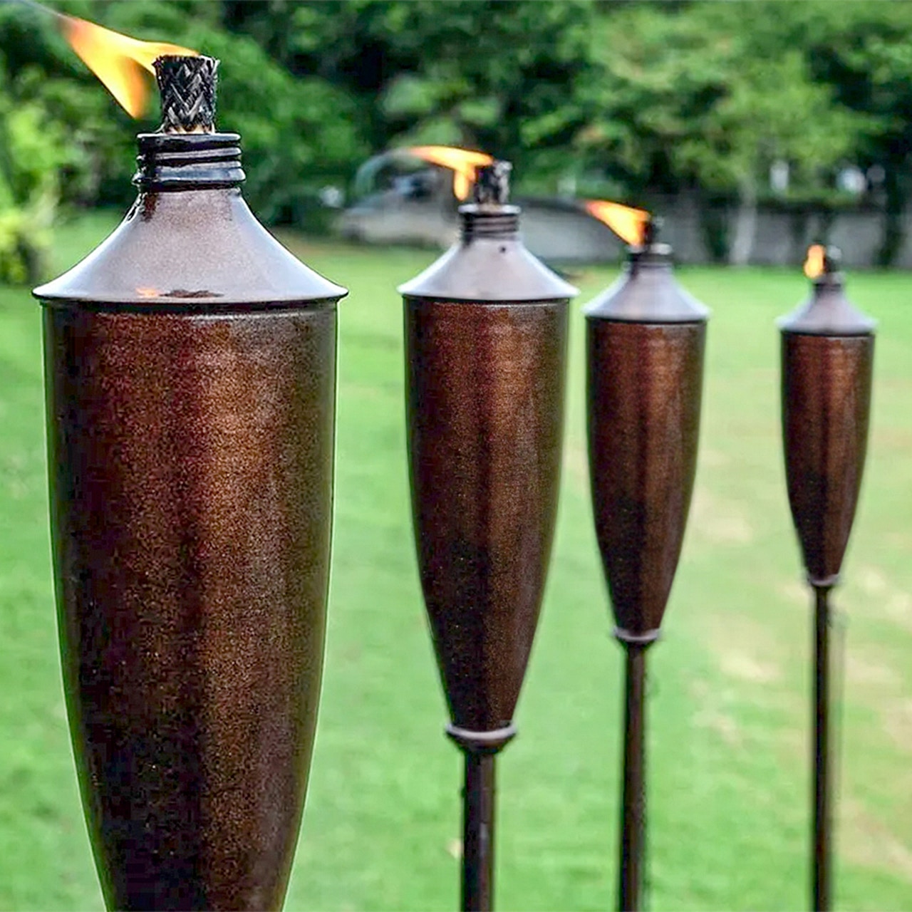 Outdoor/Patio Deco Home 60 in. Bronze Garden Torch, Set of 4 7626123