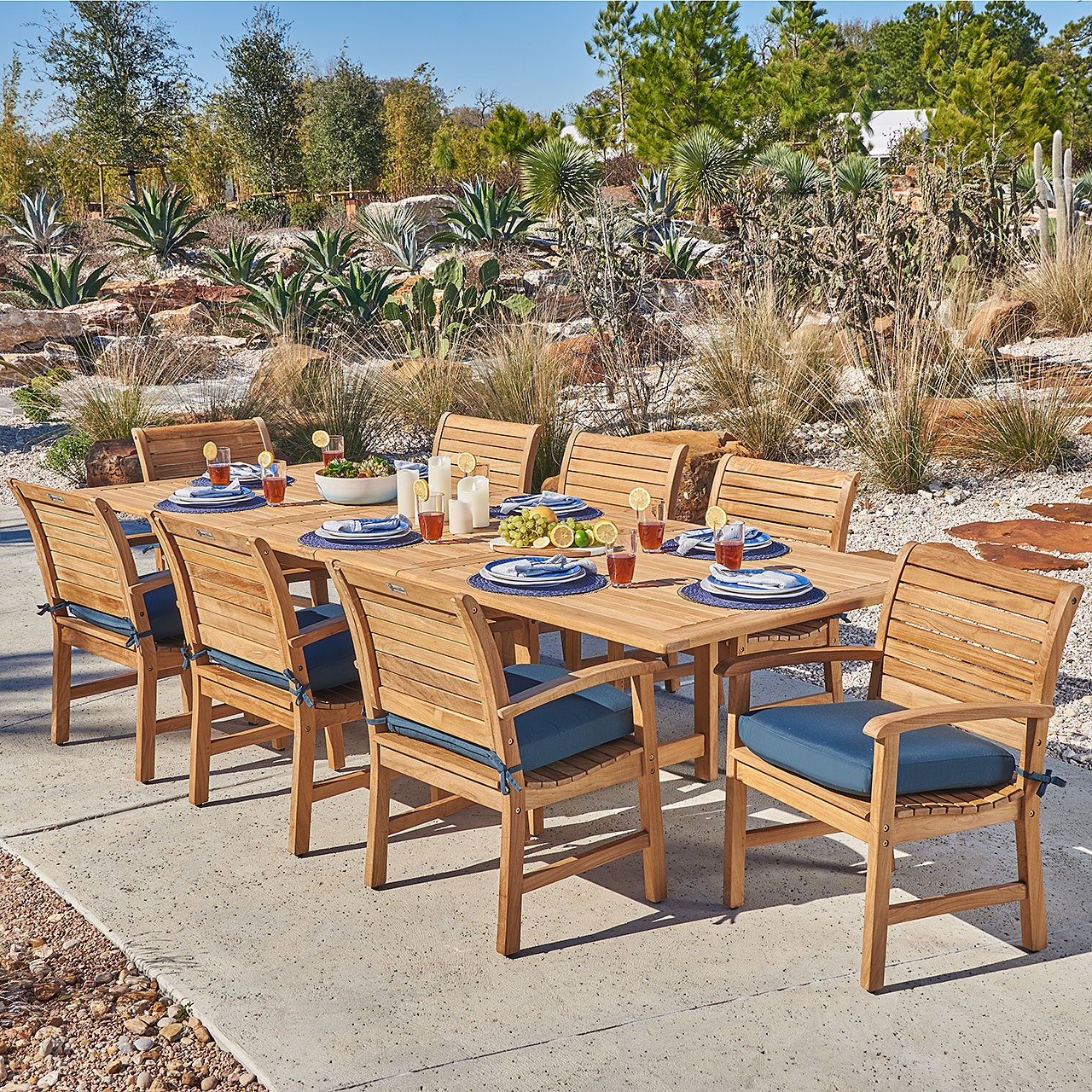 Outdoor/Patio Halifax Natural Stain Solid Teak 87118 x 47 in. Double