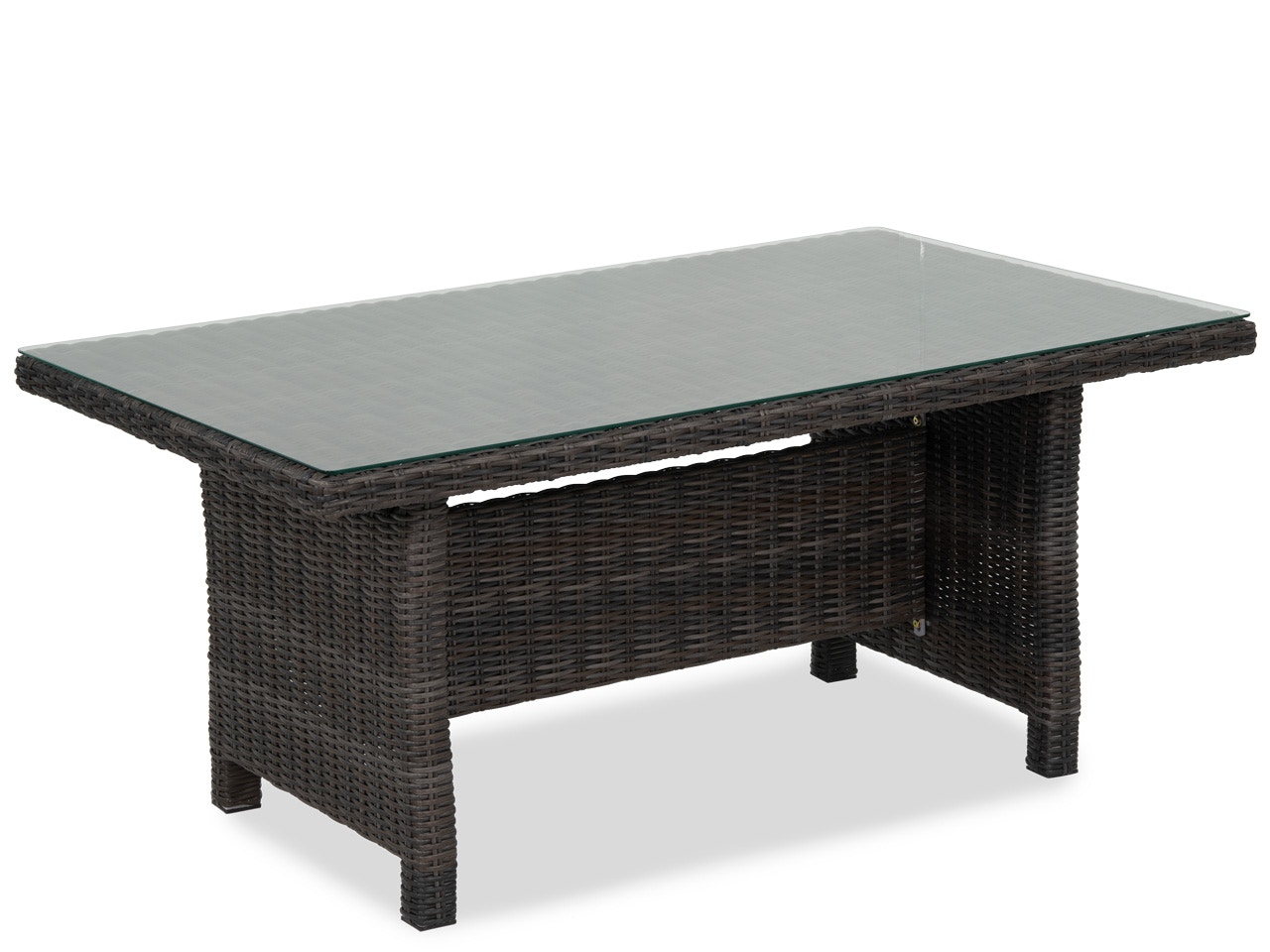 Outdoor Patio Venice Silver Oak Outdoor Wicker 59 X 32 In Glass Top Coffee Table 7331983