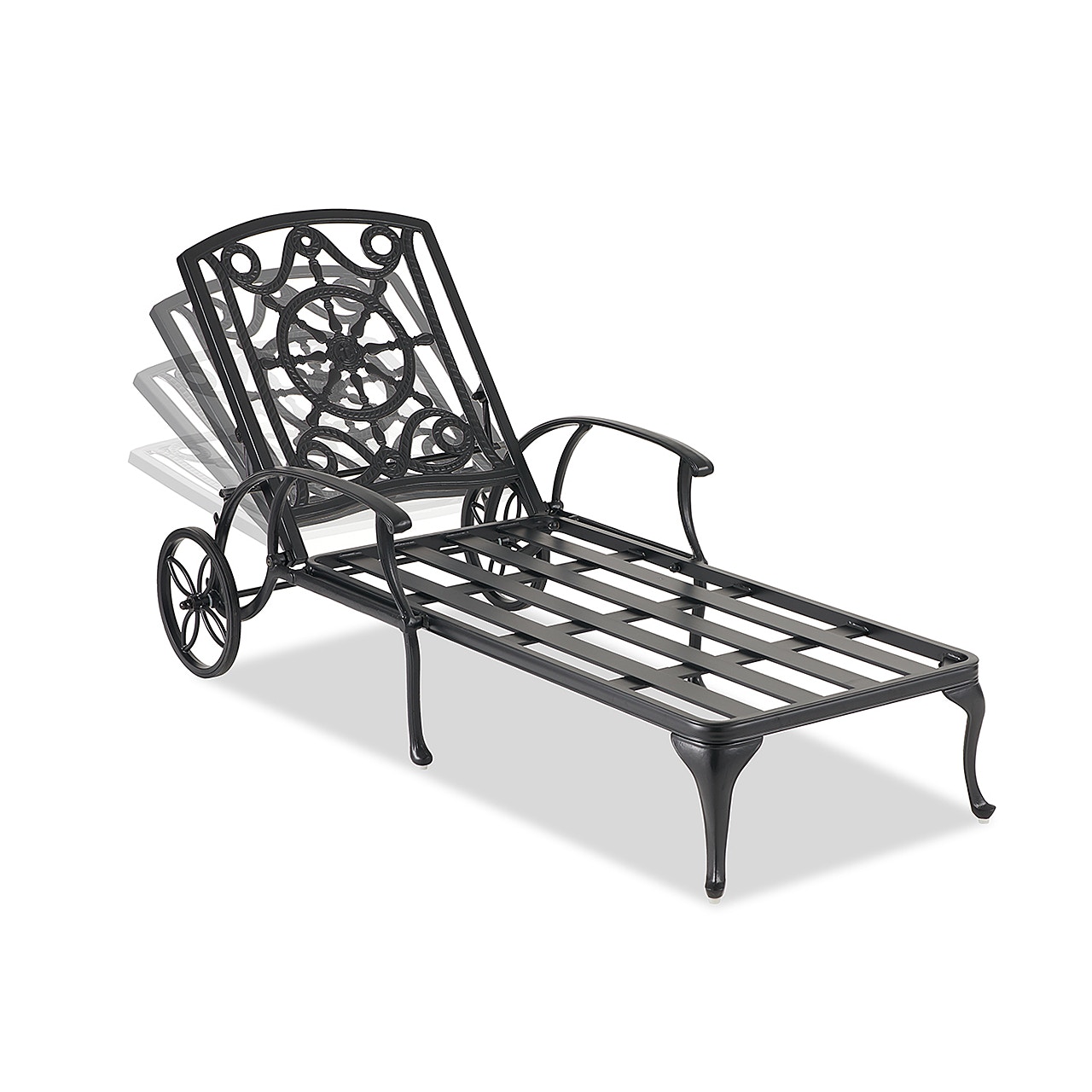 Outdoor/Patio Yacht Club Matte Black Cast Aluminum Chaise Lounge 7495307 Fortunoff Backyard Store