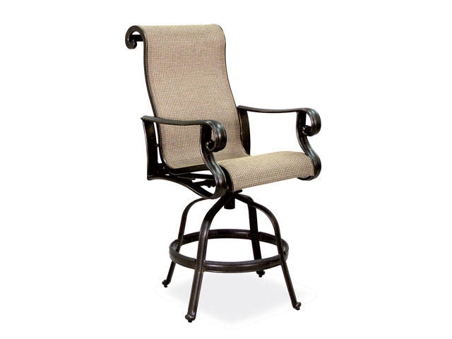 Outdoor Patio Carlsbad Sling Aluminum Swivel Barstool 590493