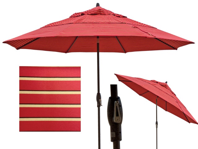 Outdoor Patio Treasure Garden 11 Ft Harwood Crimson Aluminum Market Umbrella Um812 795248