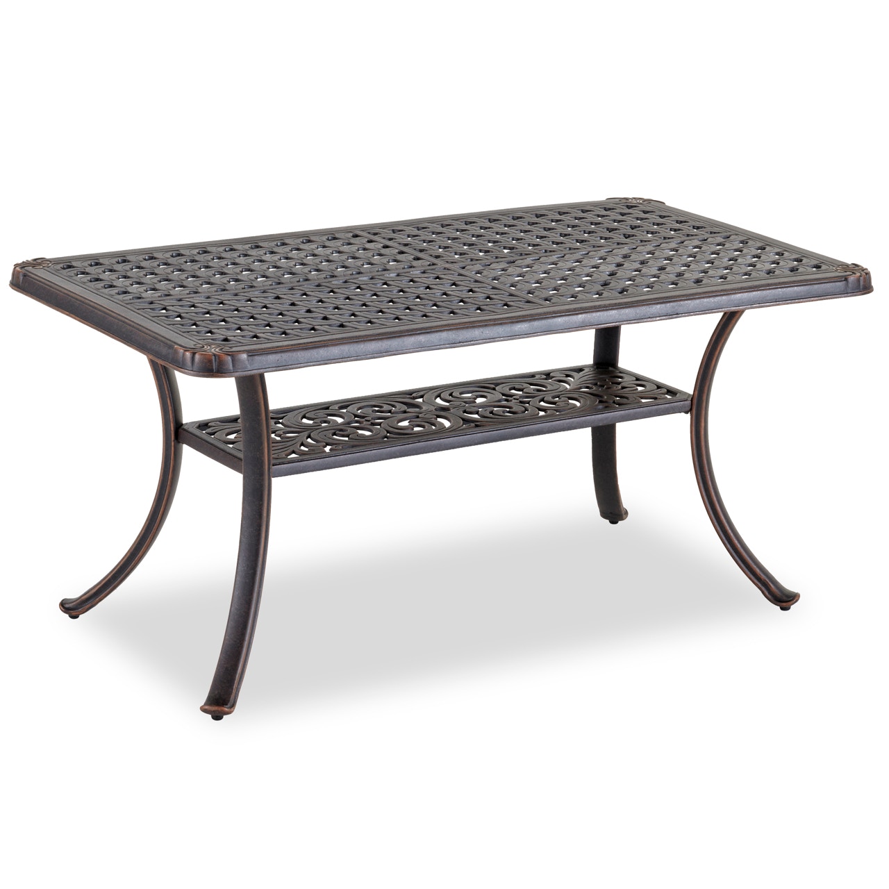 Outdoor Patio Bordeaux Golden Bronze Cast Aluminum 48 X 26 In Coffee Table 3015724 Chair King