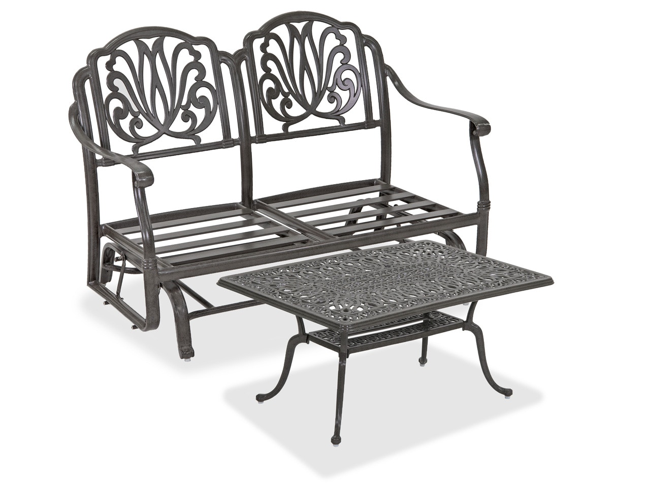 Outdoor Patio Cadiz Saddle Grey 2 Pc Beige Cushion Loveseat Group