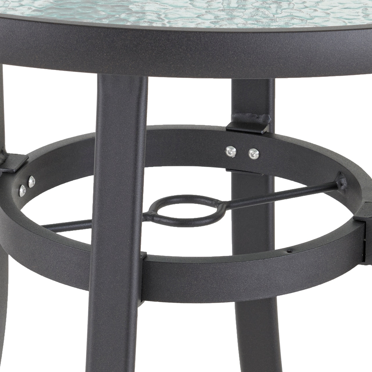 Outdoor/Patio Cape Coral Java Aluminum 32 in. D Glass Top Dining Table