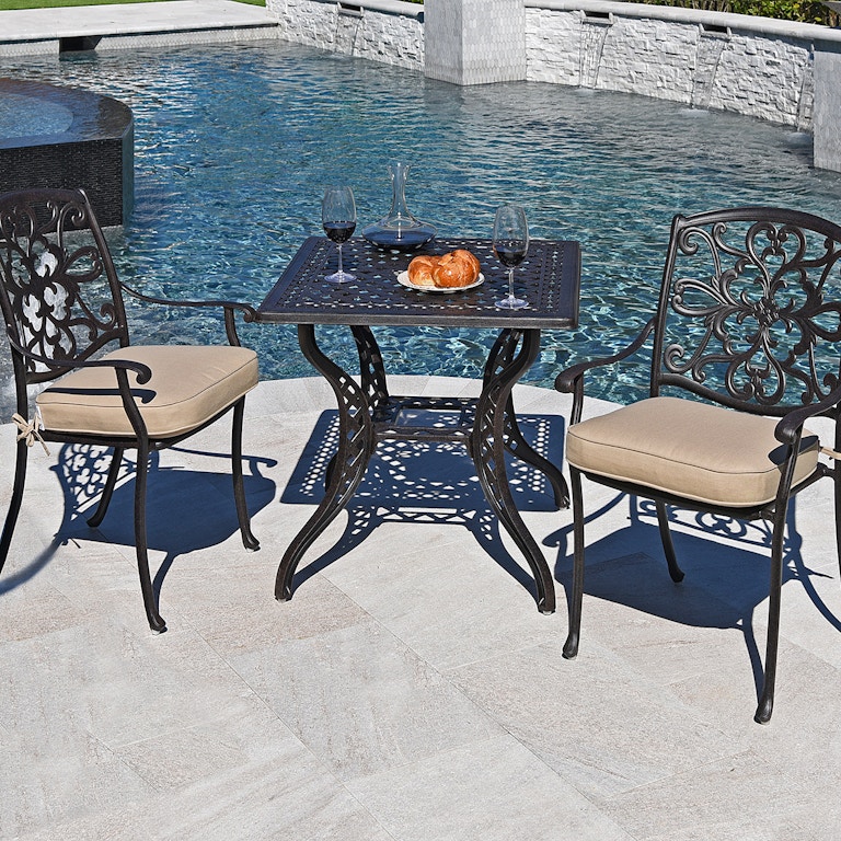 Living Room Carlisle Aged Bronze Cast Aluminum 3 Pc Bistro Dining Set With 32 In Bistro Table