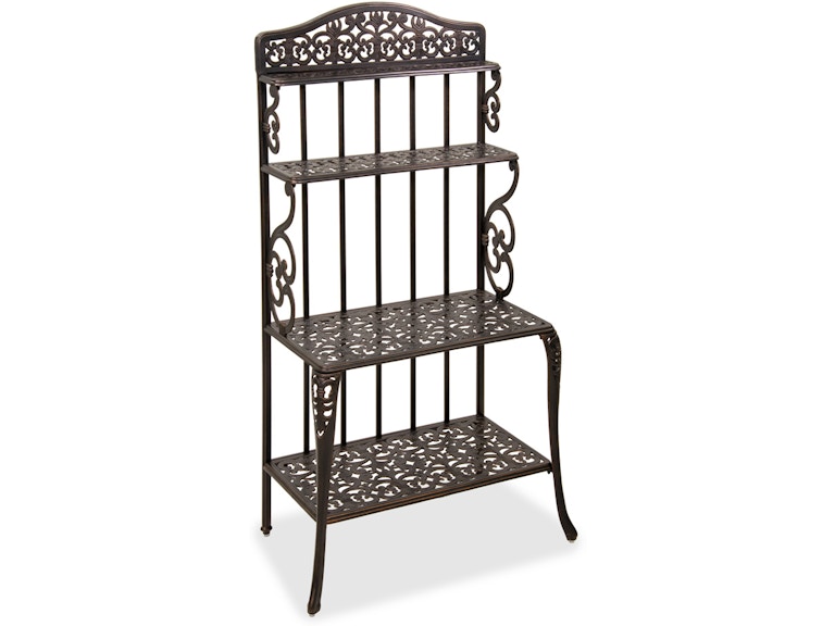 Cadiz Antique Onyx Cast Aluminum Bakers Rack Cadiz Antique Onyx Cast Aluminum Bakers Rack