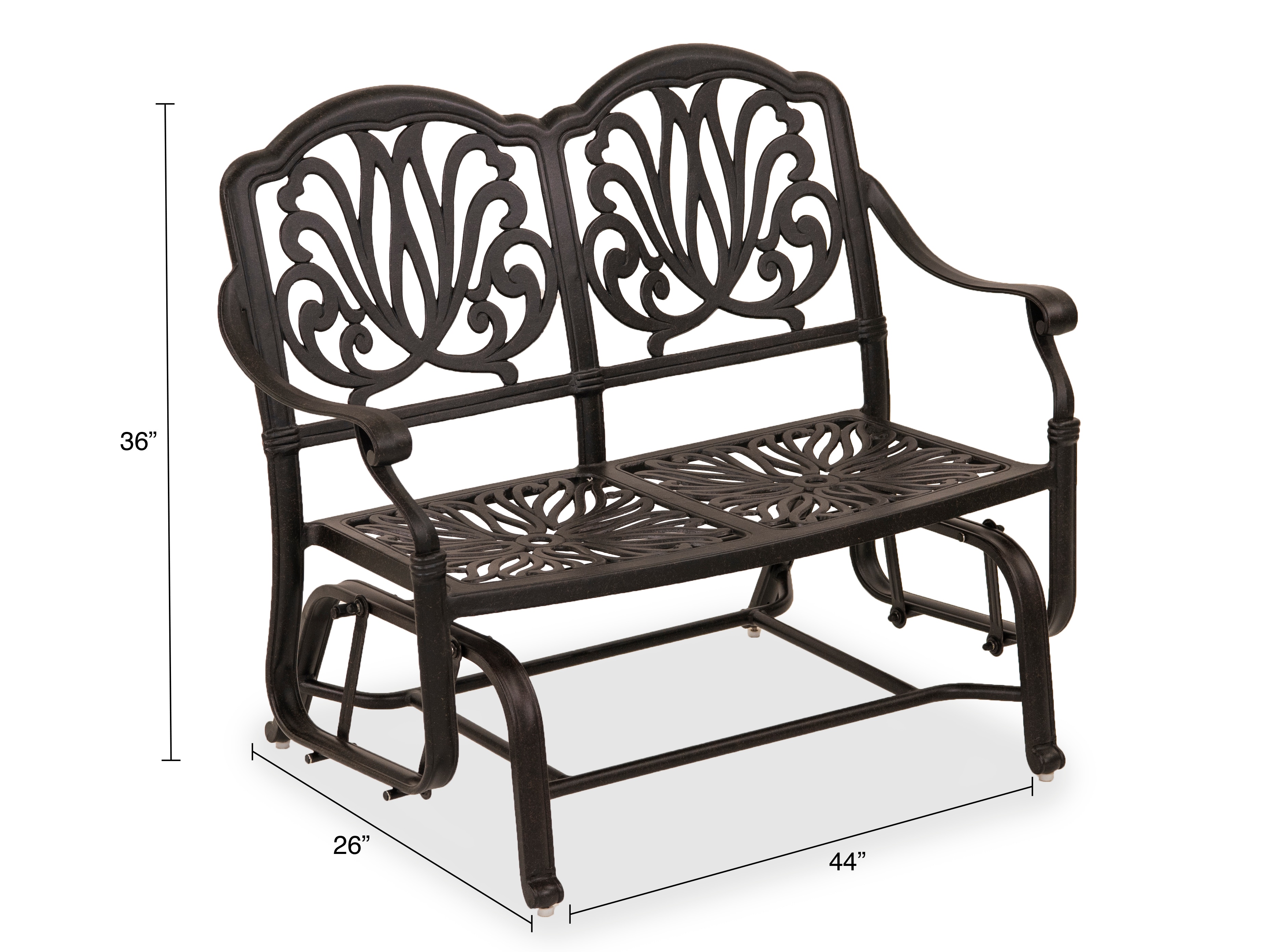 Outdoor/Patio Cadiz Aged Bronze Cast Aluminum Loveseat Bench 3522327