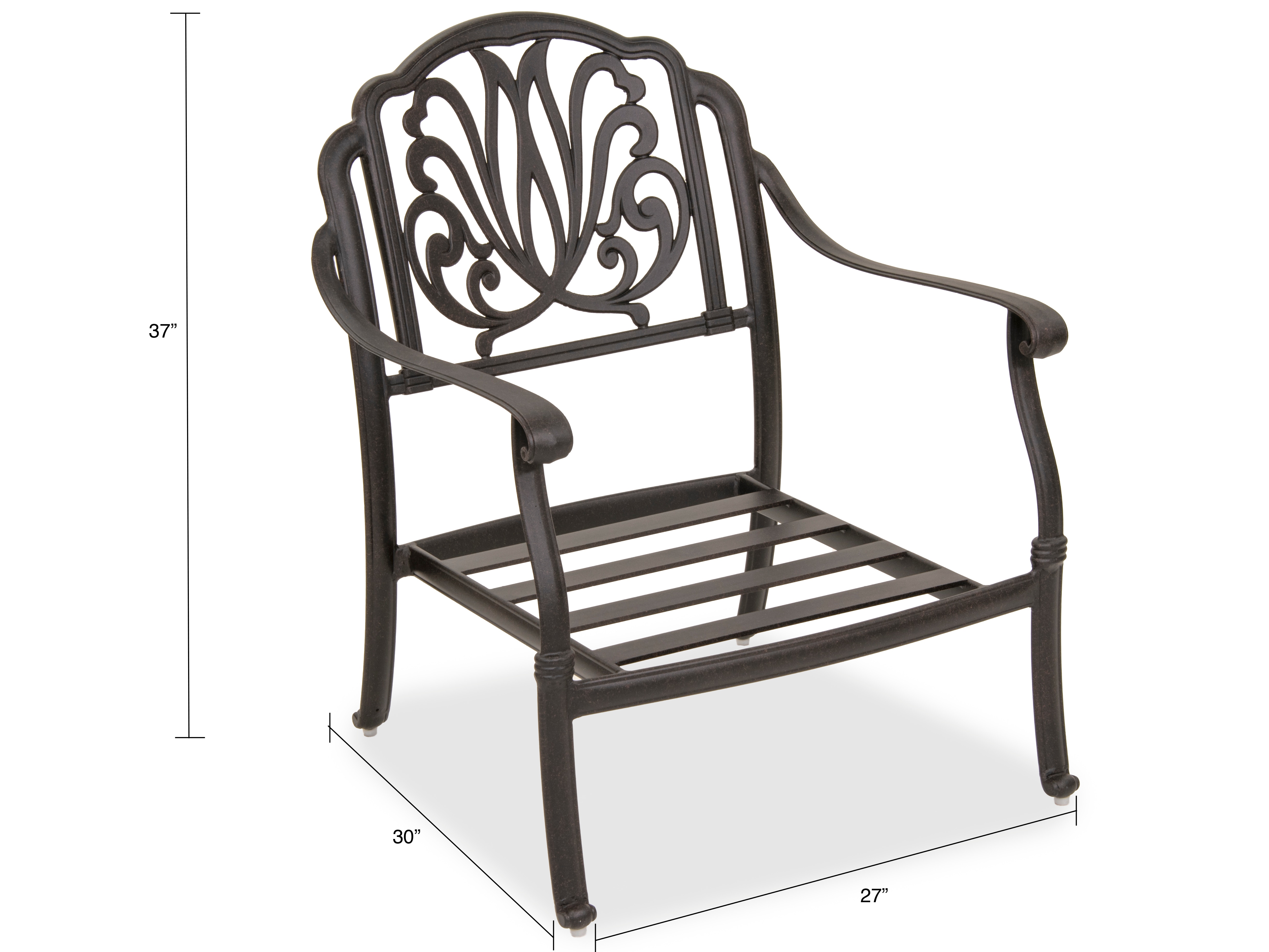 Outdoor/Patio Cadiz Aged Bronze Cast Aluminum Club Chair 3522350 Chair King Houston, TX