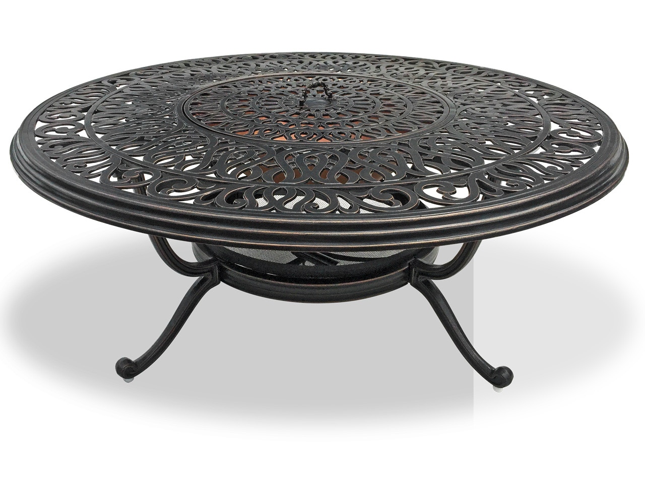 Outdoor Patio Cadiz Aged Bronze Cast Aluminum 48 In Fire Pit Coffee Table 3522400 Chair King