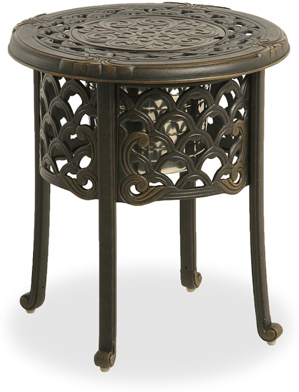 Bordeaux 20 Round Cast Aluminum Ice Bucket Side Table