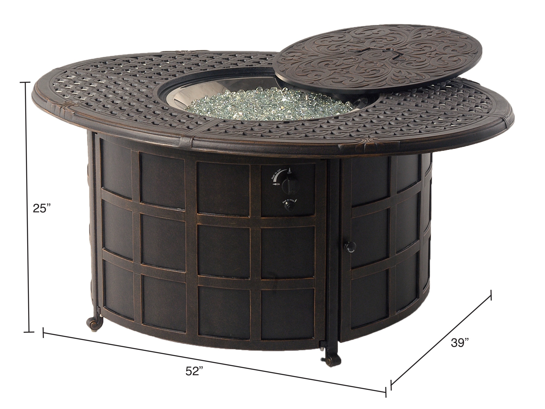 Outdoor Patio Bordeaux Golden Bronze Cast Aluminum 52 X 39 In Lp