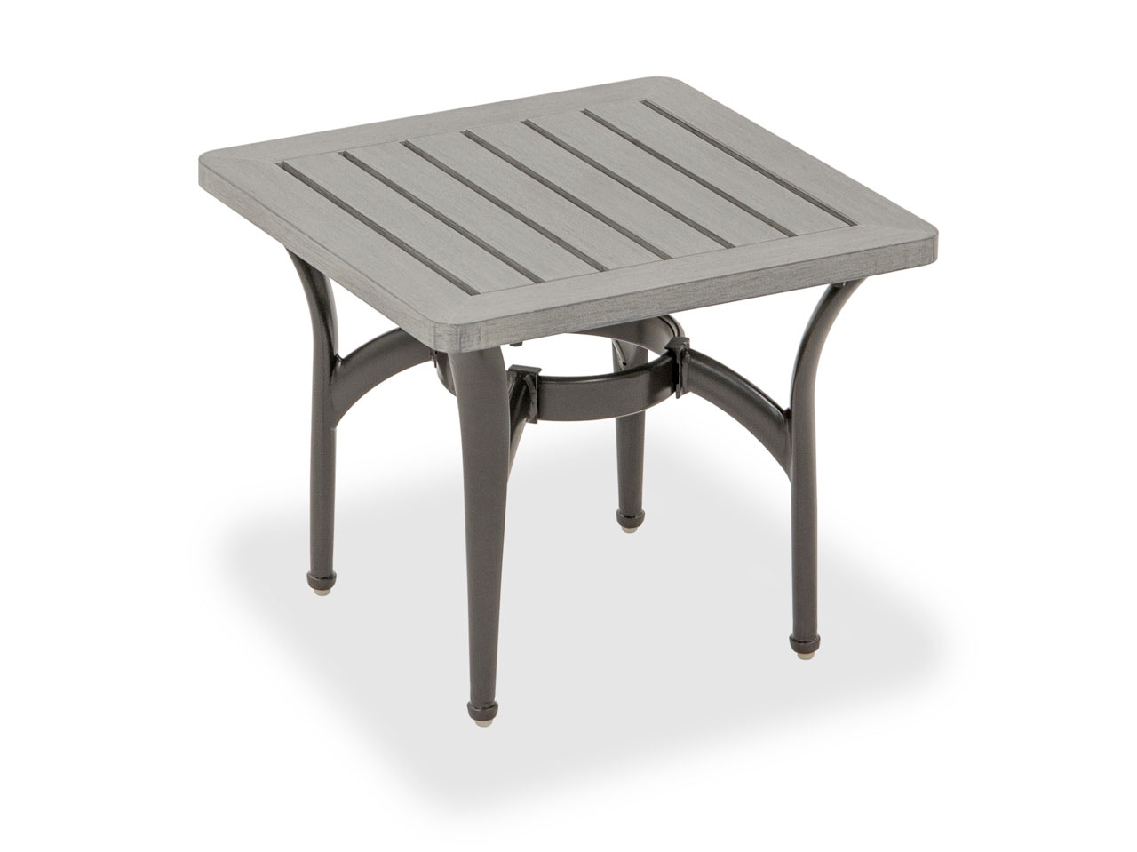 Outdoor Patio Metro Aged Timber 24 In Aluminum Slat Side Table