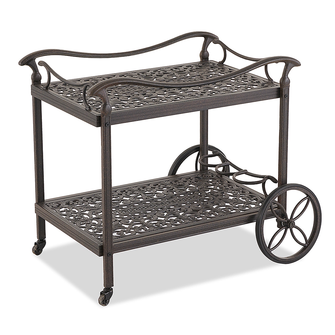Outdoor/Patio Milan Aged Bronze Cast Aluminum Serving Cart 3194880