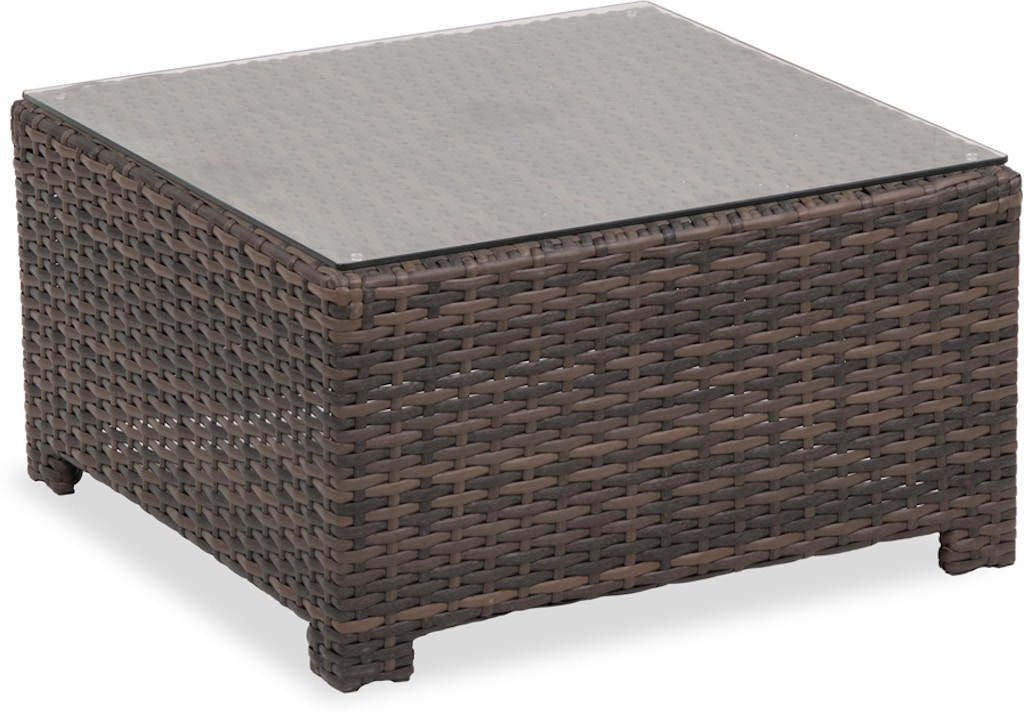 Outdoor Patio Modena Aspen Outdoor Wicker 32 X 32 In Glass Top Coffee Table 3693006 Chair King