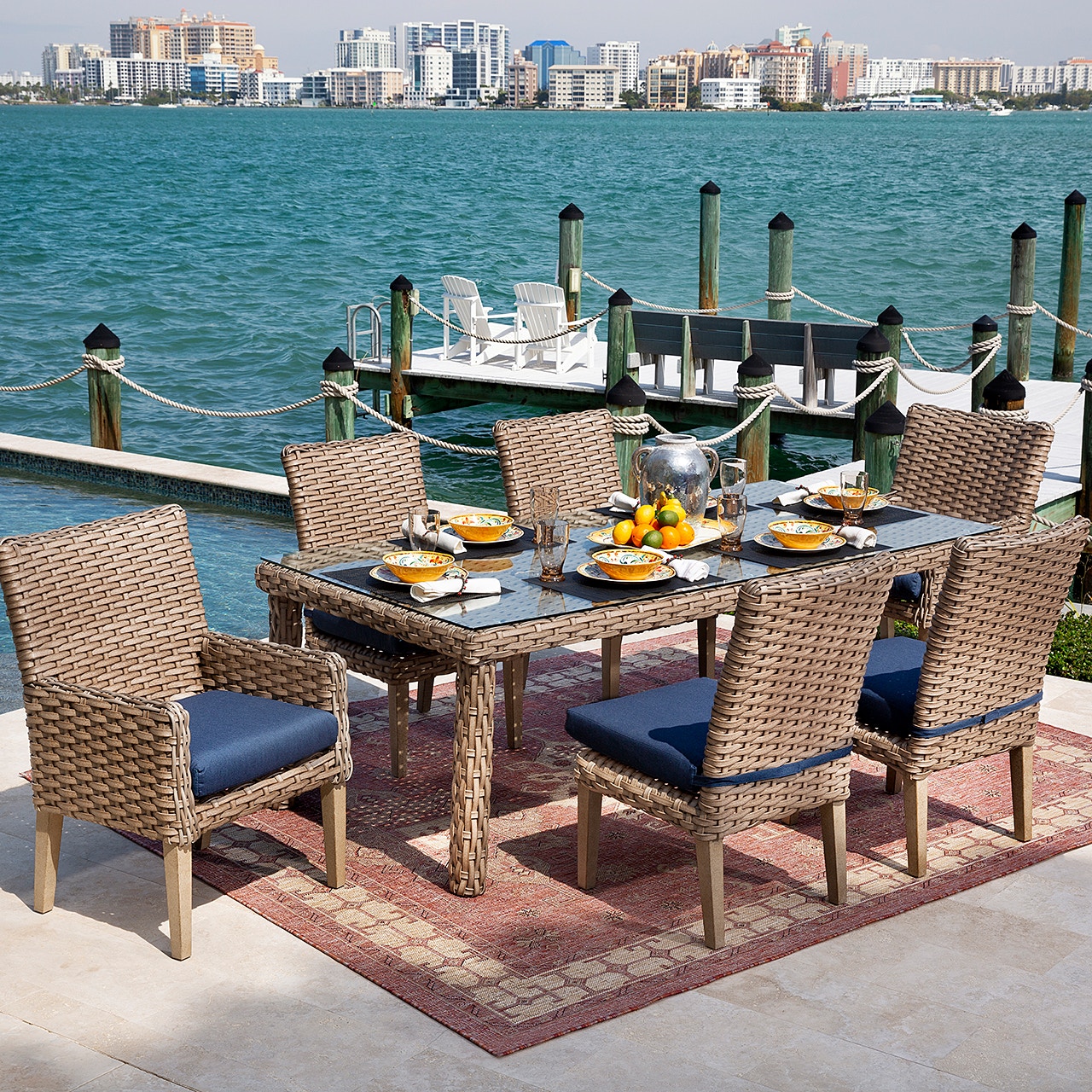 outdoor furniture with dining table