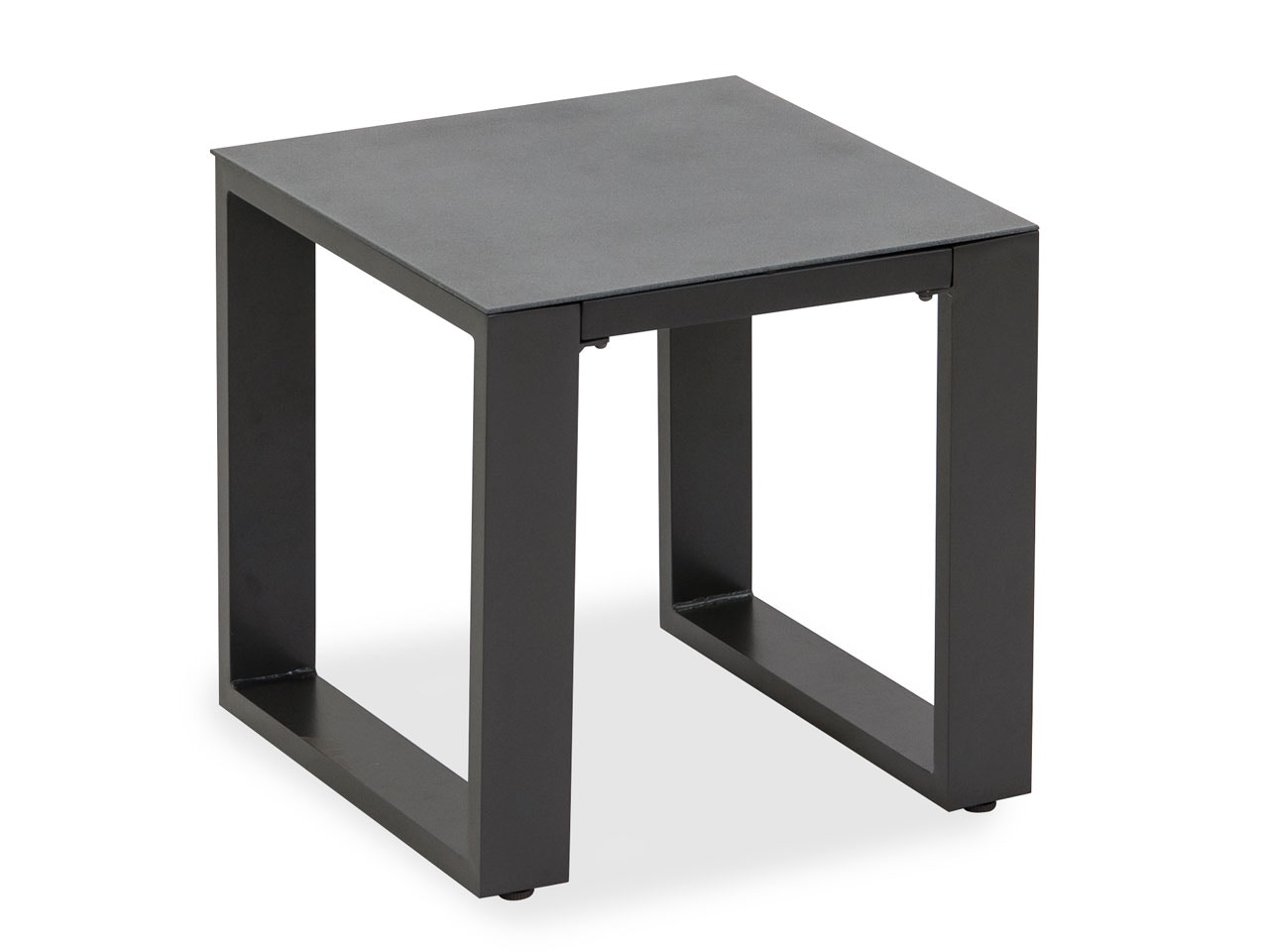 Palma 24in Square Aluminum End Table With Spray Stone Top