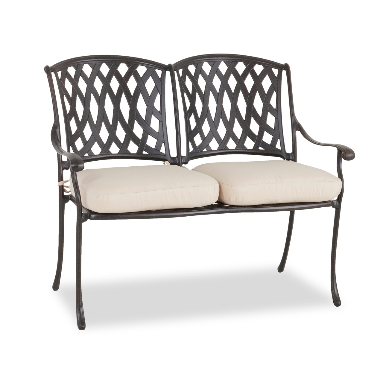 Outdoor/Patio Tivoli Aged Bronze Cast Aluminum Loveseat Bench 1656161 Chair King Houston, TX