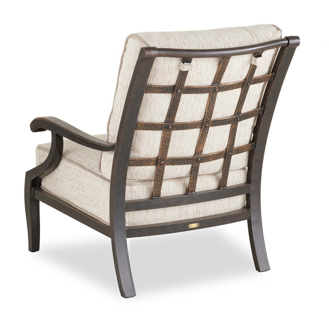 rattan and teak tawney club chair with cushions