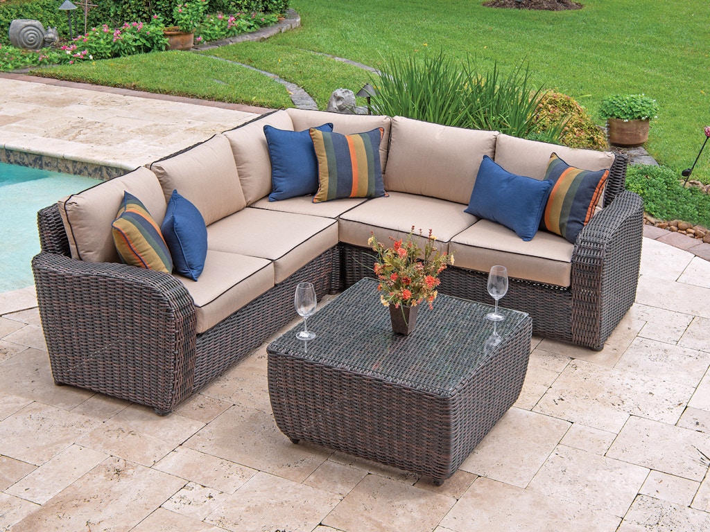 Outdoor Patio Biscayne 4 Pc Aluminum Woven Resin Wicker Outdoor Patio Biscayne 4 Pc Aluminum