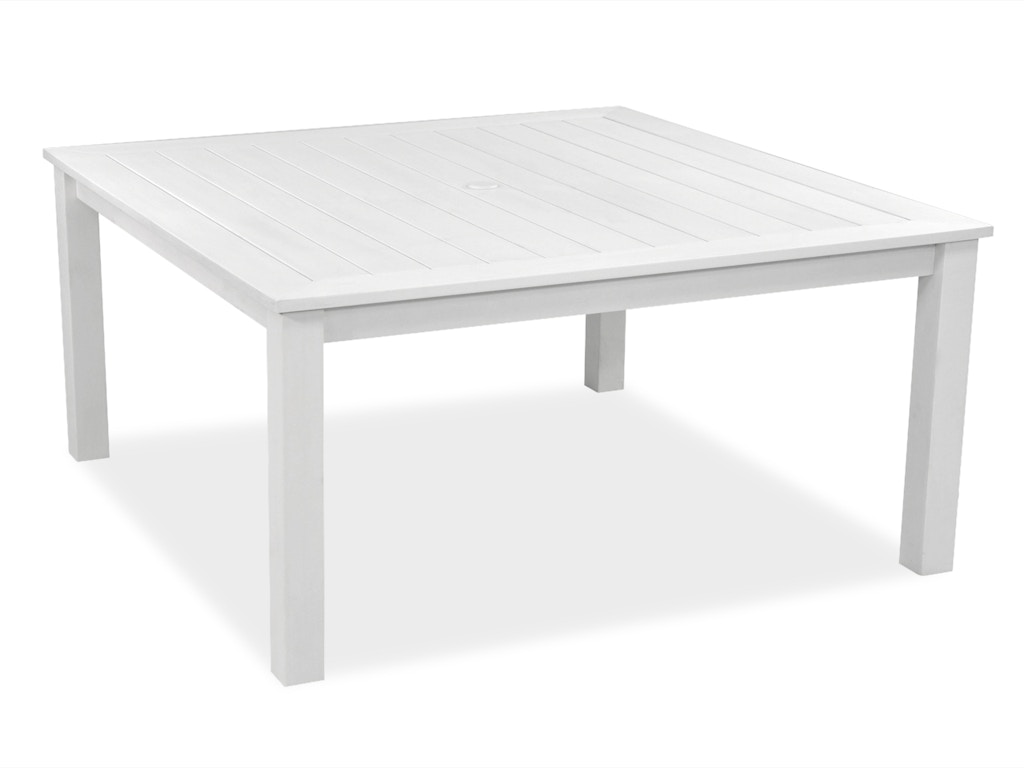Outdoor Patio Santa Monica White Polymer 60 X 60 In Dining Table 3698876 Chair King Houston