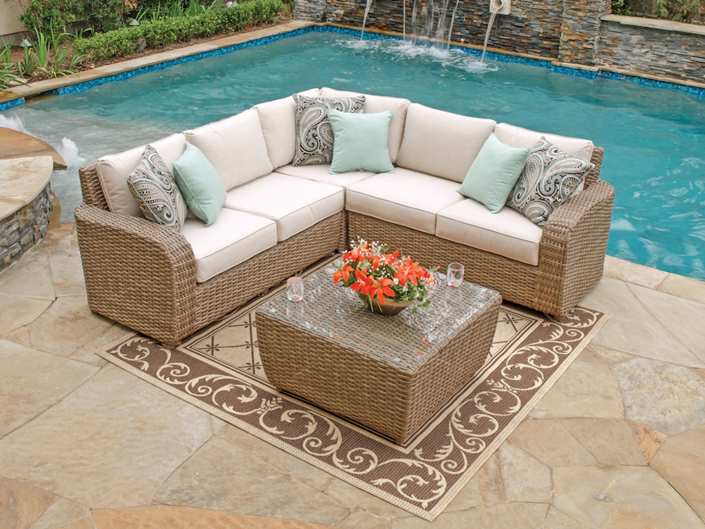 Outdoor Patio Biscayne 4 Pc Aluminum Woven Resin Wicker Pc Aluminum Woven Resin Wicker