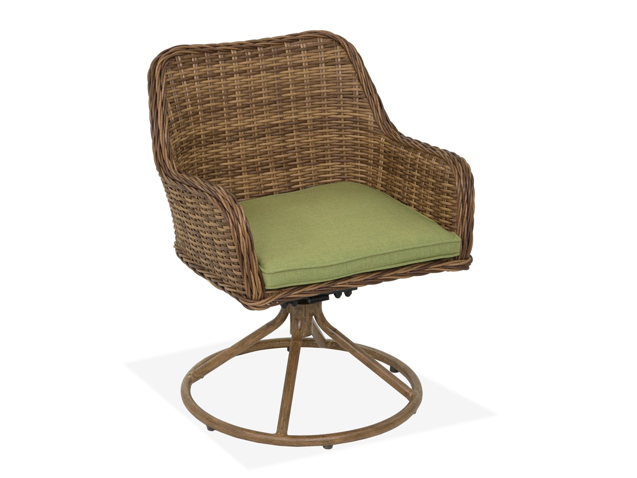 Outdoor Patio Roma Pecan Aluminum And Outdoor Wicker Cushion Swivel Rocker 3526200 Chair King