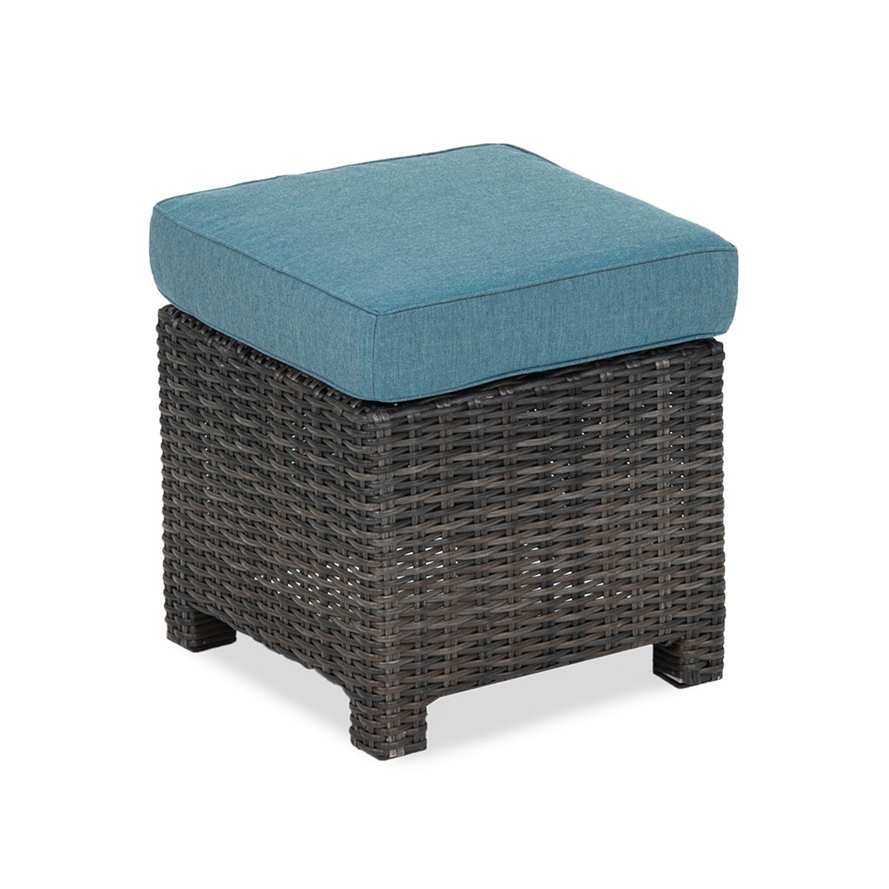 Outdoor Patio Venice Silver Oak Aluminum And Outdoor Wicker Cast Lagoon Cushion Ottoman 3645584